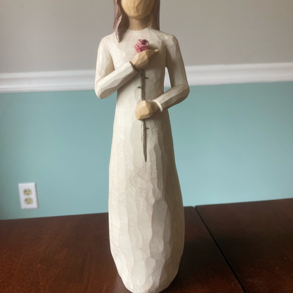 Willow Tree “Love” Figurine with Pink Rose